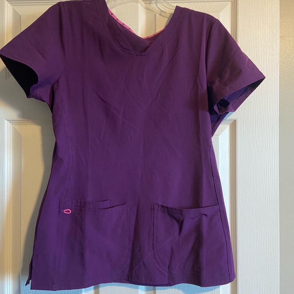 Heart Soul scrub set in eggplant